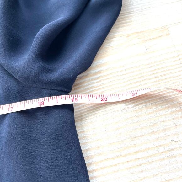 Rebecca Taylor Silk Blouson Long Sleeve Dress | Navy Size 8 - Picture 8 of 9